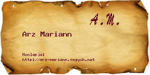 Arz Mariann névjegykártya