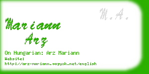 mariann arz business card
